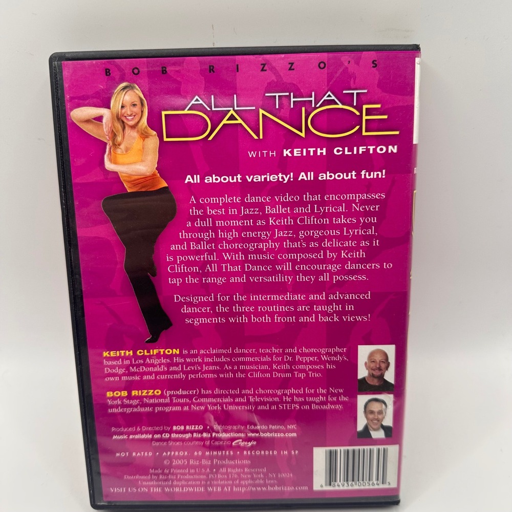 Bob Rizzo All That Dance with Keith Clifton DVD Jazz Ballet Lyrical Instruction - Picture 2 of 3
